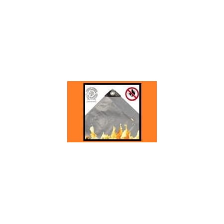 Professional Plastics Heavy Duty Tarp, 0.02, Gray, Fire Retardant Polyethylene FPETARPGY.020X12FTX12FT-10LOT